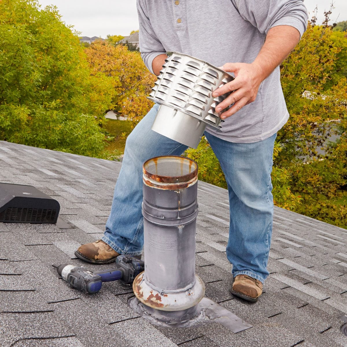 How to replace a chimney rain cap